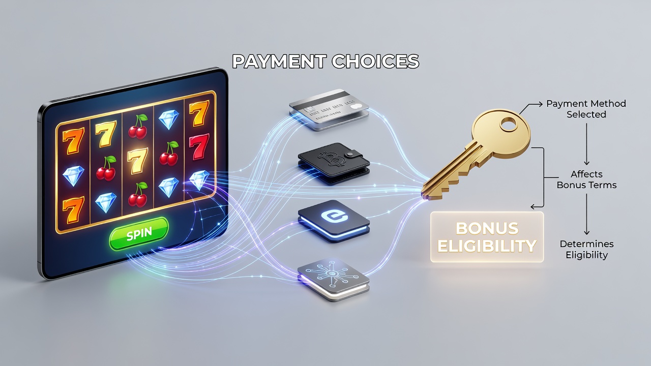 Mobile slot game interface showing various payment icons and bonus indicators on a smartphone screen