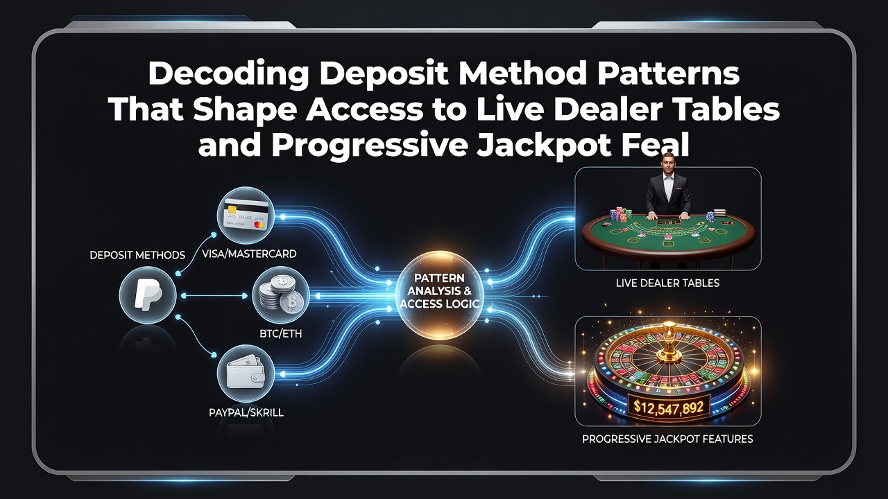 Comparison chart of deposit methods linked to live dealer and jackpot eligibility