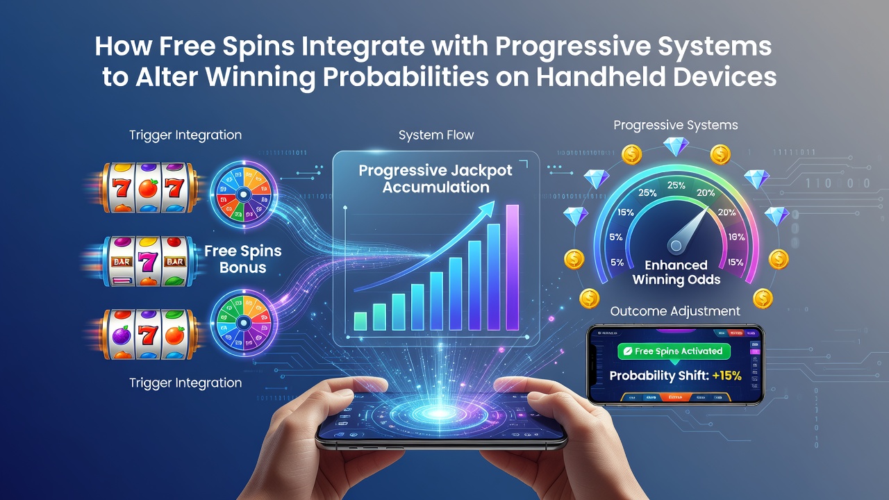 Mobile device displaying a progressive slot game interface with free spins indicator