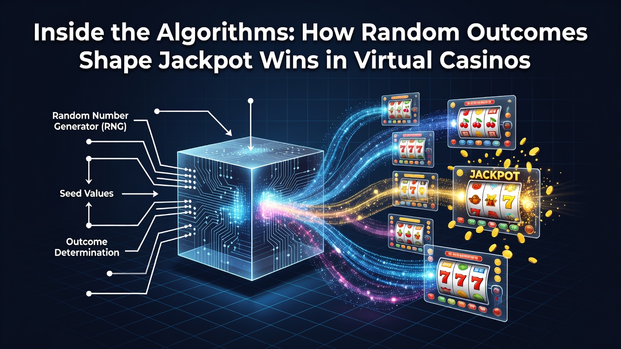 Diagram showing random number generator processes in virtual casino systems with data flow and probability calculations