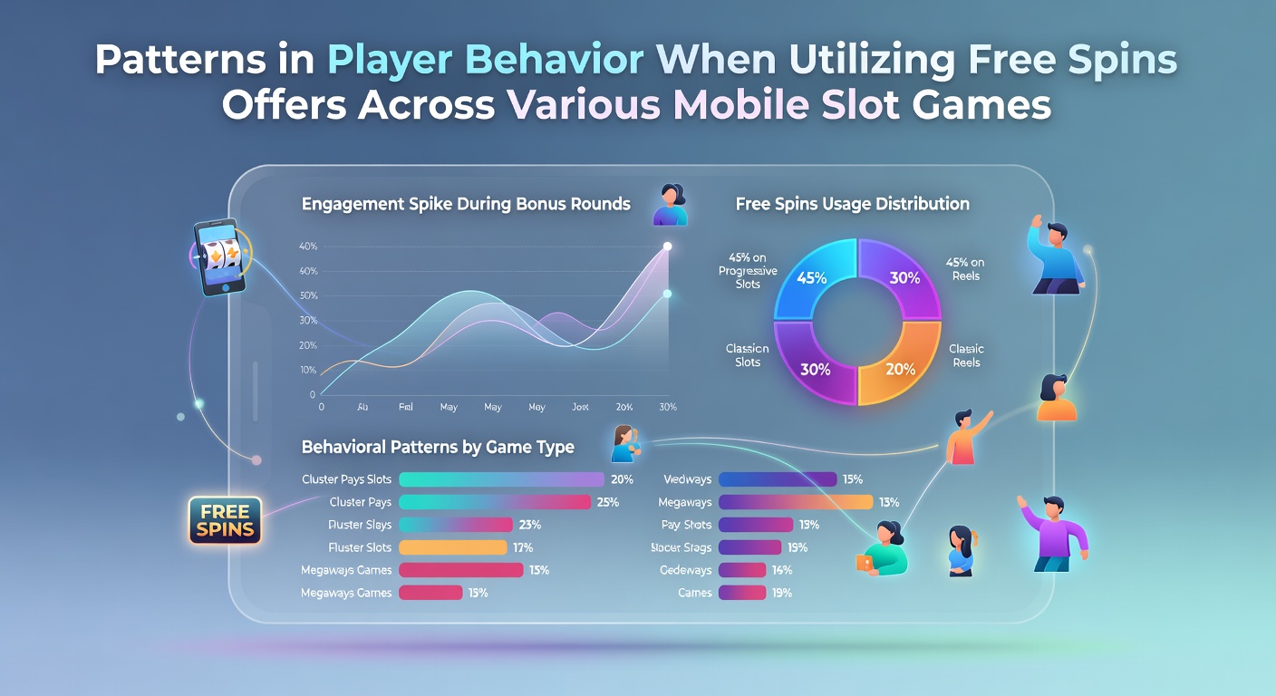 Infographic displaying aggregated data on how mobile slot users interact with free spins offers across different game categories
