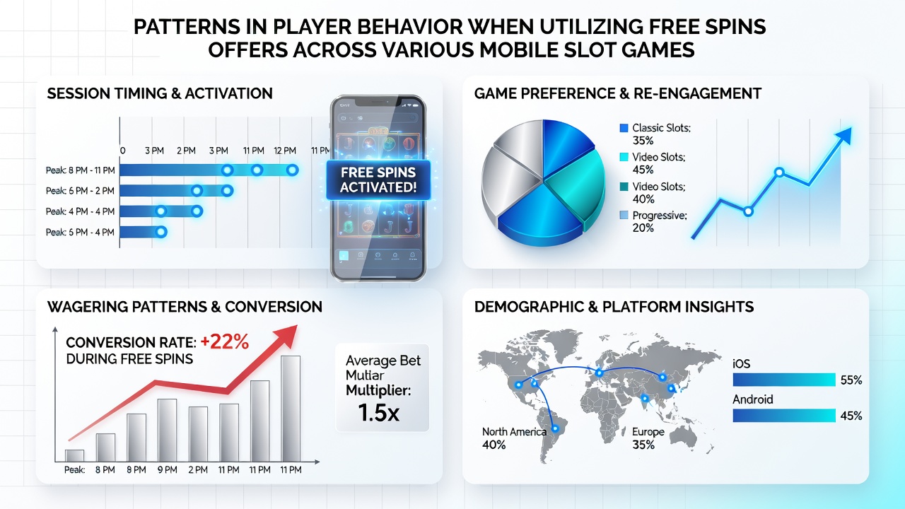 Heatmap illustrating time-of-day usage spikes for free spins redemptions in popular mobile slot titles